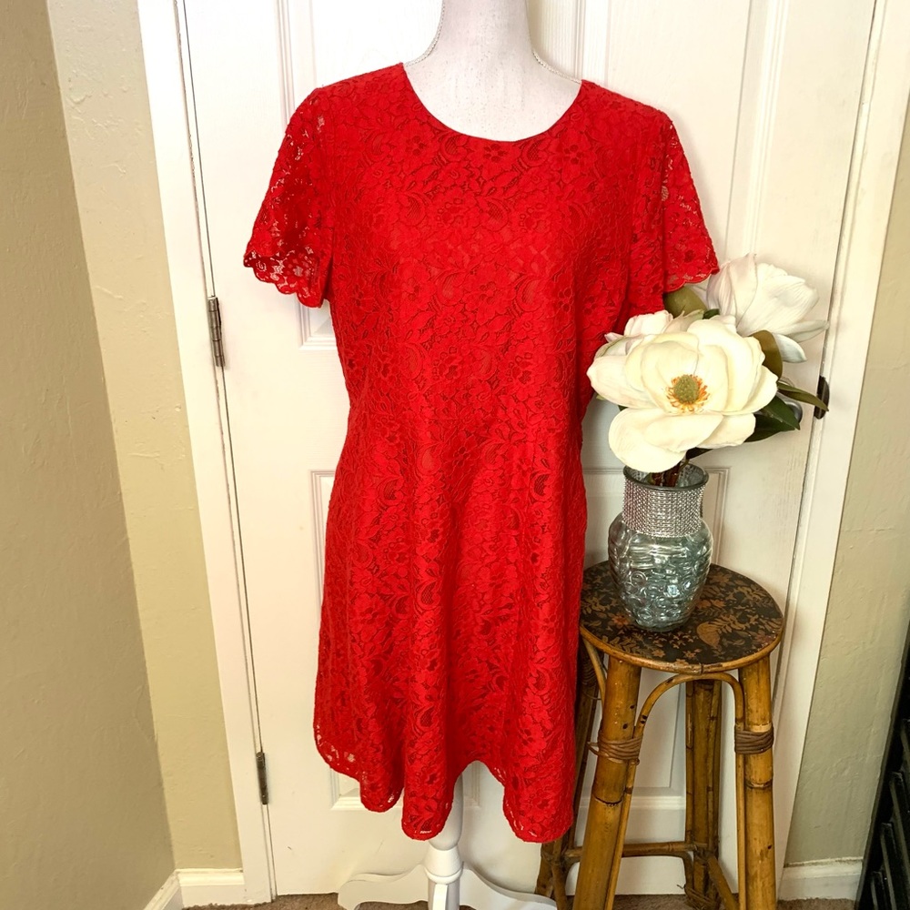Beautiful Red J. Crew Lace Dress